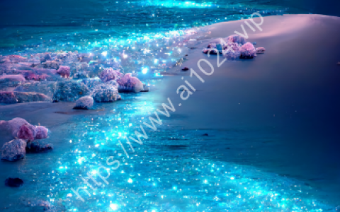 Blue ocean, blue starry sky at night, stars twinkling in the sky, white sand beach in Maldives, many pink roses of different sizes on the beach, blue roses, many tiny and colorful luminous particles illuminate the Milky Way, the Arctic, the tundra and icebergs, fantasy, high detail, beauty, 8K, octane shadow, complex details, close-up, close-up、 8k、HD --ar 9:16 --q 2