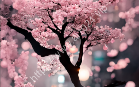 A beautiful cherry blossom opens at night in the style of Jibi Studio and Jibi Studio , illusion engine 5, ultra wide angle, high-definition, high-definition 8K, high-definition， 8k --aspect 9:16 --v 3