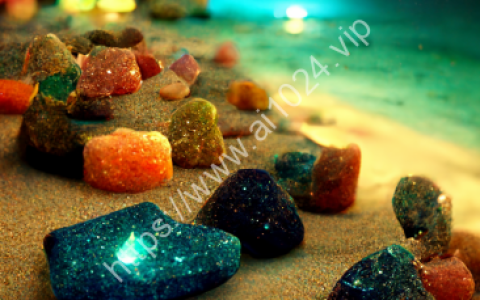 The beach near is covered with colorful and luminous stones, and in the distance there are lighthouses + lights, fluorescent oceans, moonlight, and shining stars,, 3d, Ultra-wide viewing angle, Aerial view, Moonlight shines on a sea of twinkling stars, Reflection, featured on cg society, Volumetric light, space art, bioluminescence, unreal engine 5, Magic of light, rendered in unreal engine, Ultra-wide viewing angle, Aerial view, Ultra-wide viewing angle, 8k,8K --ar 9:16--鹅卵石